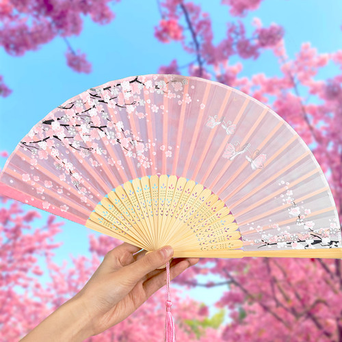 古风扇子折扇中国风汉服女旗袍儿童舞蹈专用新中式折叠扇随身便携