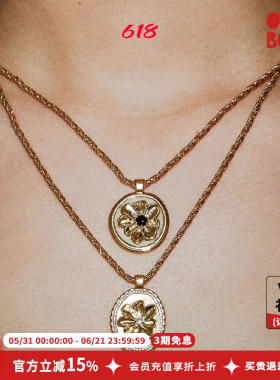 cotemp Bellis Oval/Coin 新款贝利斯金色椭圆项链/吊坠宝石项链