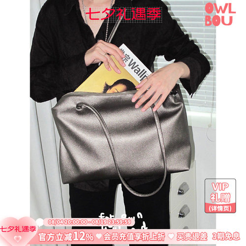 FYOGS白色波点托特包大容量包包女环保皮夏天女包腋下通勤包大包