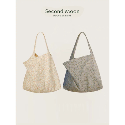SecondMoon日本纯棉彩色印花夏日碎花帆布包