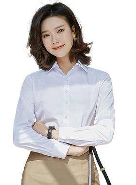 女士新款职业上班秋季白色衬衫