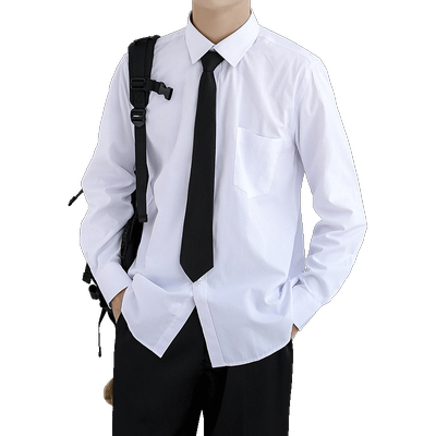 dk制服黑色日系痞帅领带短袖衬衣