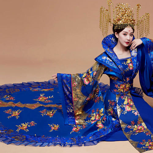 古装女汉服冬季款贵妃拖尾皇后
