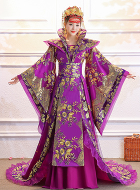 汉服全套古装一整套女唐朝贵妃服古代成人紫色皇后宫廷服装演出服