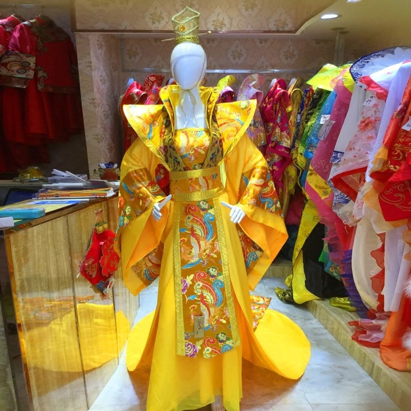 古代武则天古装女汉服女成人婚服皇后皇帝龙袍男唐装大码女装金色