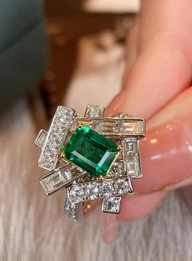 网红彩宝高级感戒指女ins轻奢