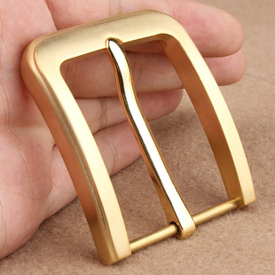 2024新款防过敏纯铜针扣头男士皮带头层牛皮五金配件真空镀金铜芯