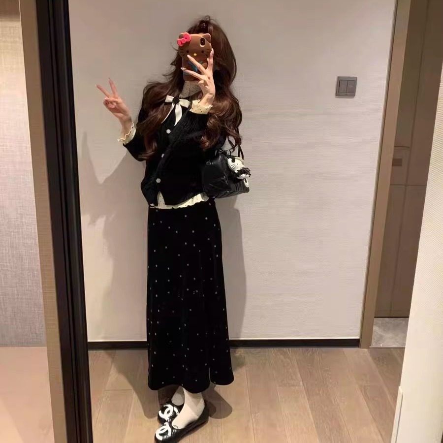 鬼马少女学院风毛衣针织连衣裙秋冬miu系千金小香风长裙三件套装,女装/女士精品,时尚套装,淘宝优惠券,粉丝福利购,淘宝优惠卷