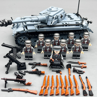 2025新品二战军事人仔积木德军虎王重型坦克兵团拼装益智儿童玩具