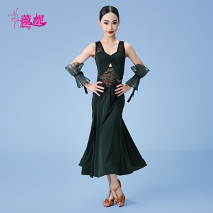 薇妮摩登舞服女童新款华尔兹交谊舞大摆裙表演服品牌定制国标舞裙