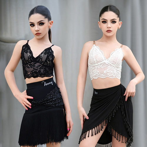 薇妮舞美拉丁舞女儿童练功服套装