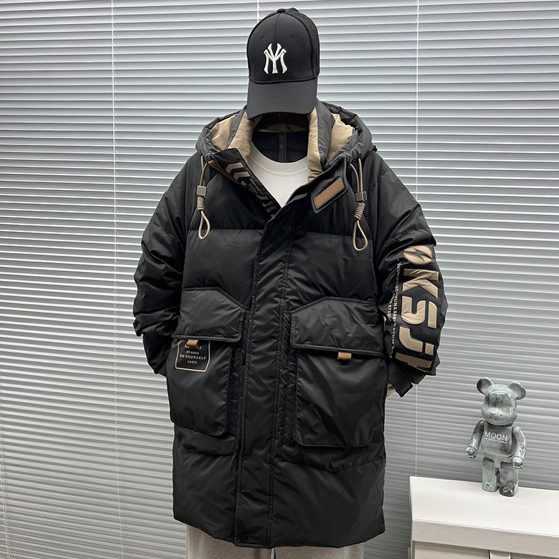 牛道2025新款加厚中长款休闲90白鸭绒连帽羽绒服男1111P240,男装羽绒服,钱塘735