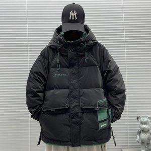 2025新标90白鸭绒短款连帽羽绒服男2327P270图片