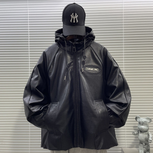 2025新标90白鸭绒高端潮牌皮衣羽绒服男H911P445 699，男装皮衣，钱塘735