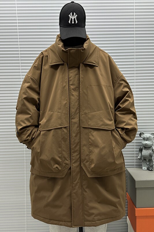 2025新标90白鸭绒高品质过膝风衣款羽绒服SY020P350,男装风衣,钱塘735