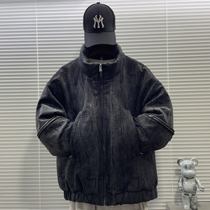 2025新标90白鸭高品质潮牌加厚短款立领羽绒服男6066P340，男装羽绒服，钱塘735