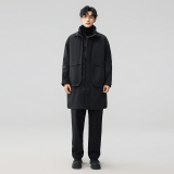 2025新标90白鸭绒高品质过膝风衣款羽绒服SY020P350模特图，男装风衣，钱塘735