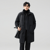 2025新标90白鸭绒高品质过膝风衣款羽绒服SY020P350模特图，男装风衣，钱塘735