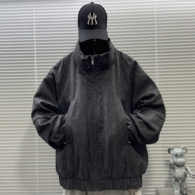 2025新标90白鸭高品质潮牌加厚短款立领羽绒服男6068P340，男装羽绒服，钱塘735