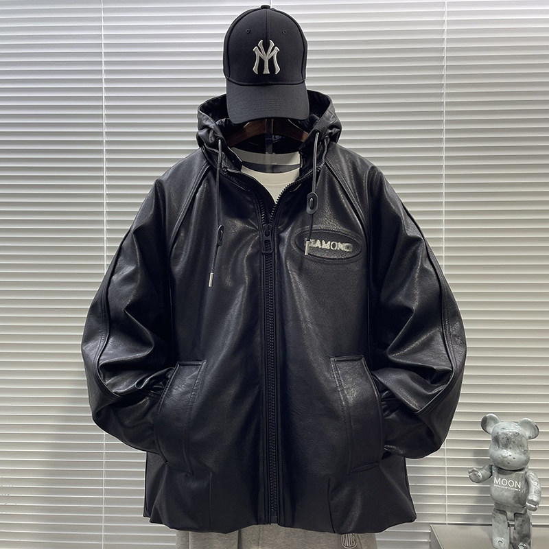 2025新标90白鸭绒高端潮牌皮衣羽绒服男H911P445699,男装皮衣,钱塘735
