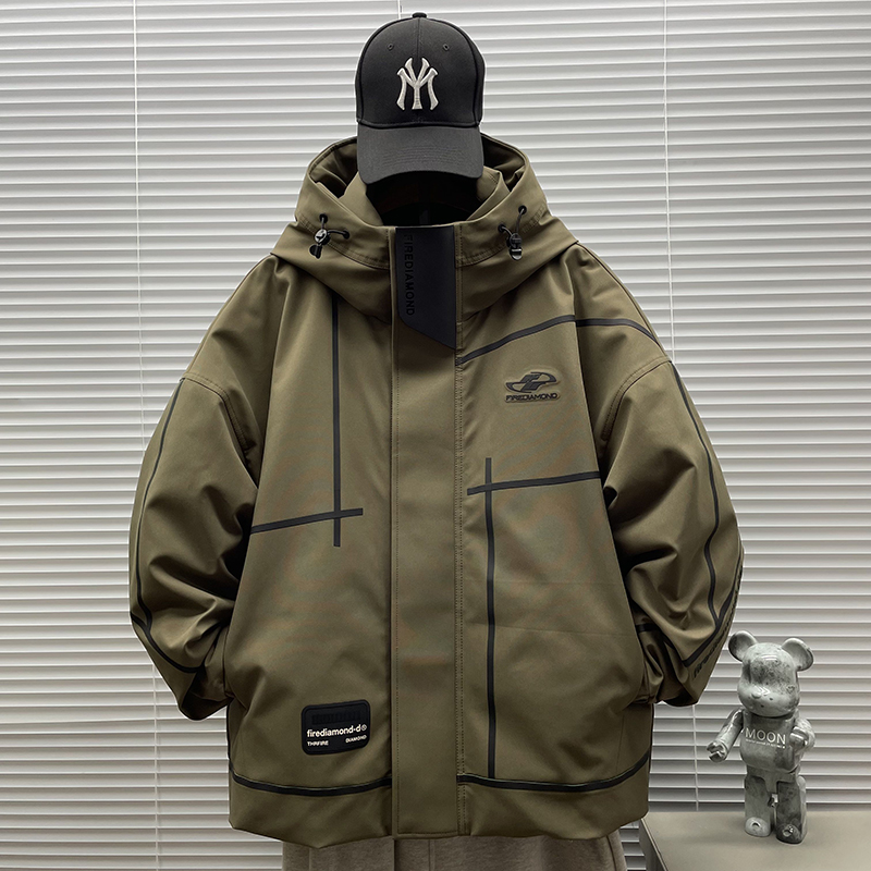 2025新标90白鸭绒户外潮牌短款连帽羽绒服男H906P395599，男装羽绒服，钱塘735