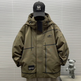2025新标90白鸭绒户外潮牌短款连帽羽绒服男H906P395599，男装羽绒服，钱塘735