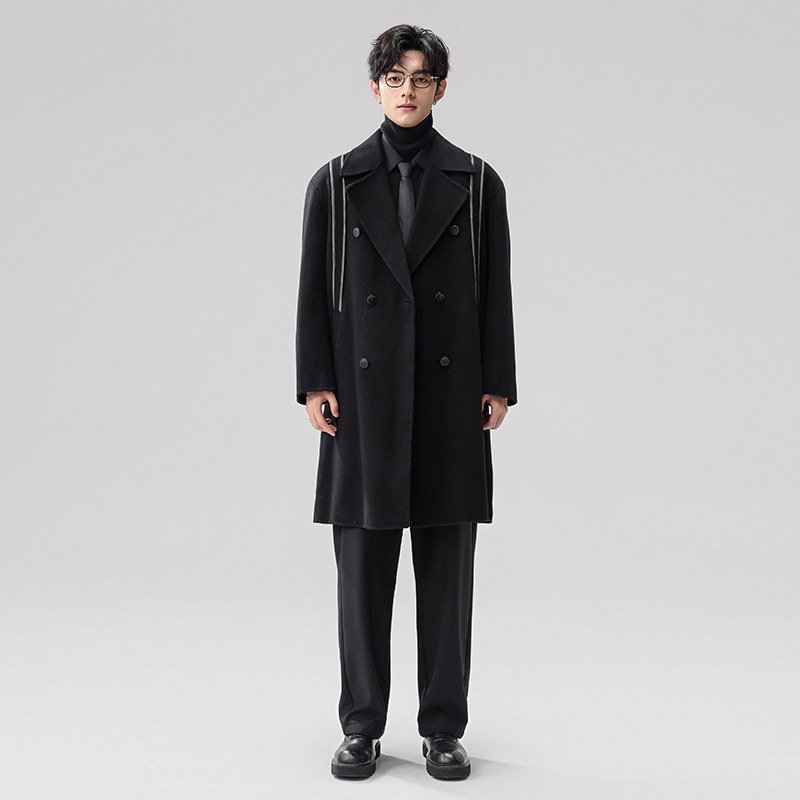 2025新款高品质双面羊绒大衣中长款外套95830P310（70%绵羊毛）,男装毛呢大衣,钱塘735
