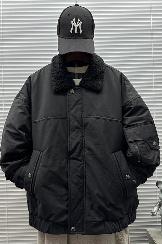 2025冬装新款（绵羊毛填充）复古羊羔毛翻领棉服F-5093P270,男装棉衣,钱塘735
