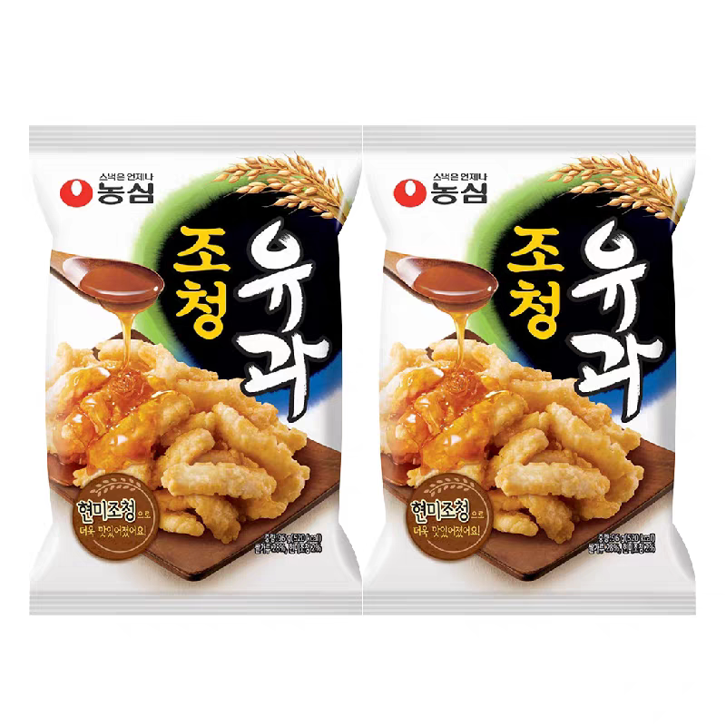 韩国进口食品农心蜂蜜脆条休闲膨化零食甜味油果香甜酥脆96g×3袋