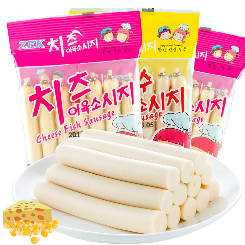 ZEK芝士鳕鱼肠105g*3袋装 韩国进口零食品儿童鳕鱼肠即食韩国鱼肠