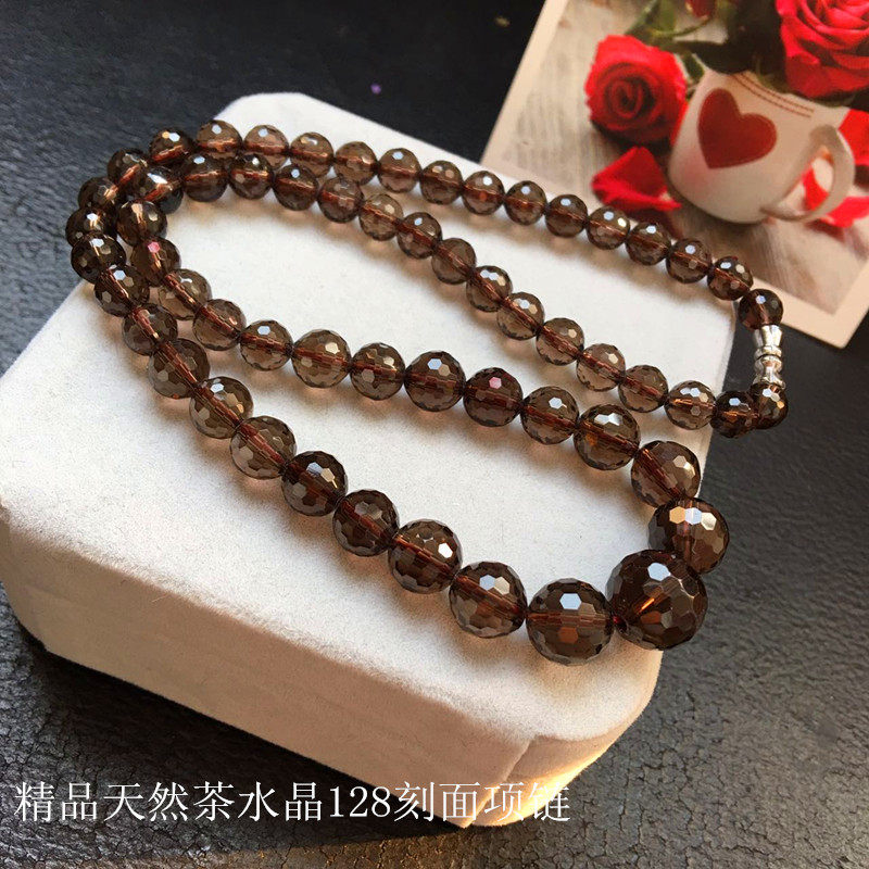 天然茶水晶全家福项链女保健养生