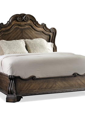 Hooker King 美式轻奢定制实木床主卧婚床1.5米床1.8米床大户型