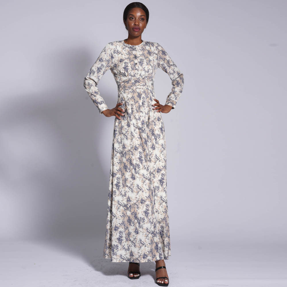 新非洲名族修身印花连衣裙交叉系带长袍africa womenslong dress