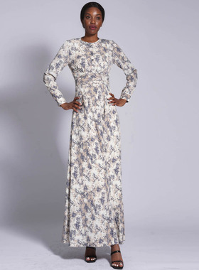 新非洲名族修身印花连衣裙交叉系带长袍Africa women'slong dress