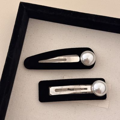 圆滚滚~ 珍珠大号掰掰夹刘海夹2023新款简约高级后脑勺侧边发夹女