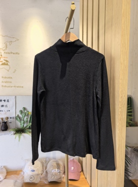 韩国woodsage半高领长袖T恤女修身显瘦打底衫上衣内搭亲肤高弹力