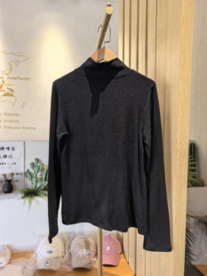 韩国woodsage半高领长袖T恤女修身显瘦打底衫上衣内搭亲肤高弹力