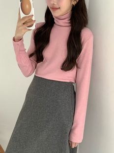 金天unni韩国egg新款高领针织衫修身百搭内搭长袖打底衫针织衫厚