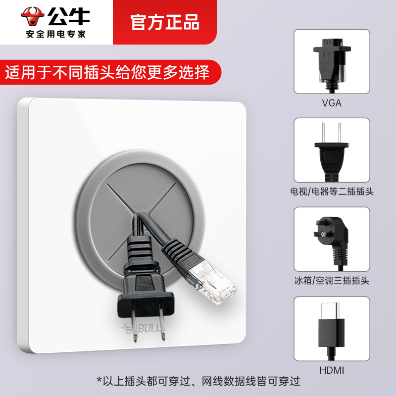 公牛10A哑光白空白面板终身质保图片