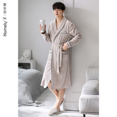 海岛绒 睡衣男士 睡袍秋冬款 冬季 珊瑚绒加厚加绒法兰绒浴袍长款