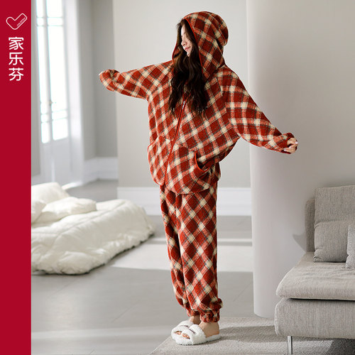【商场同款】家乐芬女半边绒睡衣