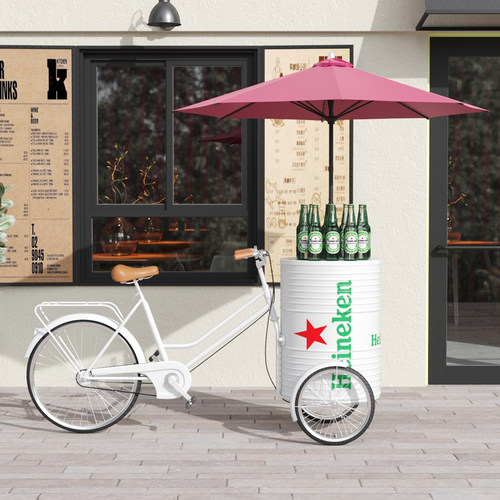 创意饮料啤酒桶移动促销摊位架