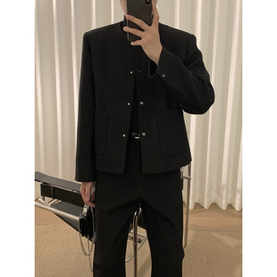 阿茶与阿古【轻简小香】黑色小香风外套男款秋季高级感休闲夹克