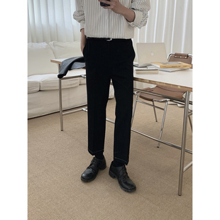 阿茶与阿古【利落西裤】经典黑色西裤男款秋季宽松直筒休闲长裤子