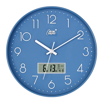 康巴丝简约风格圆形挂钟静音钟表