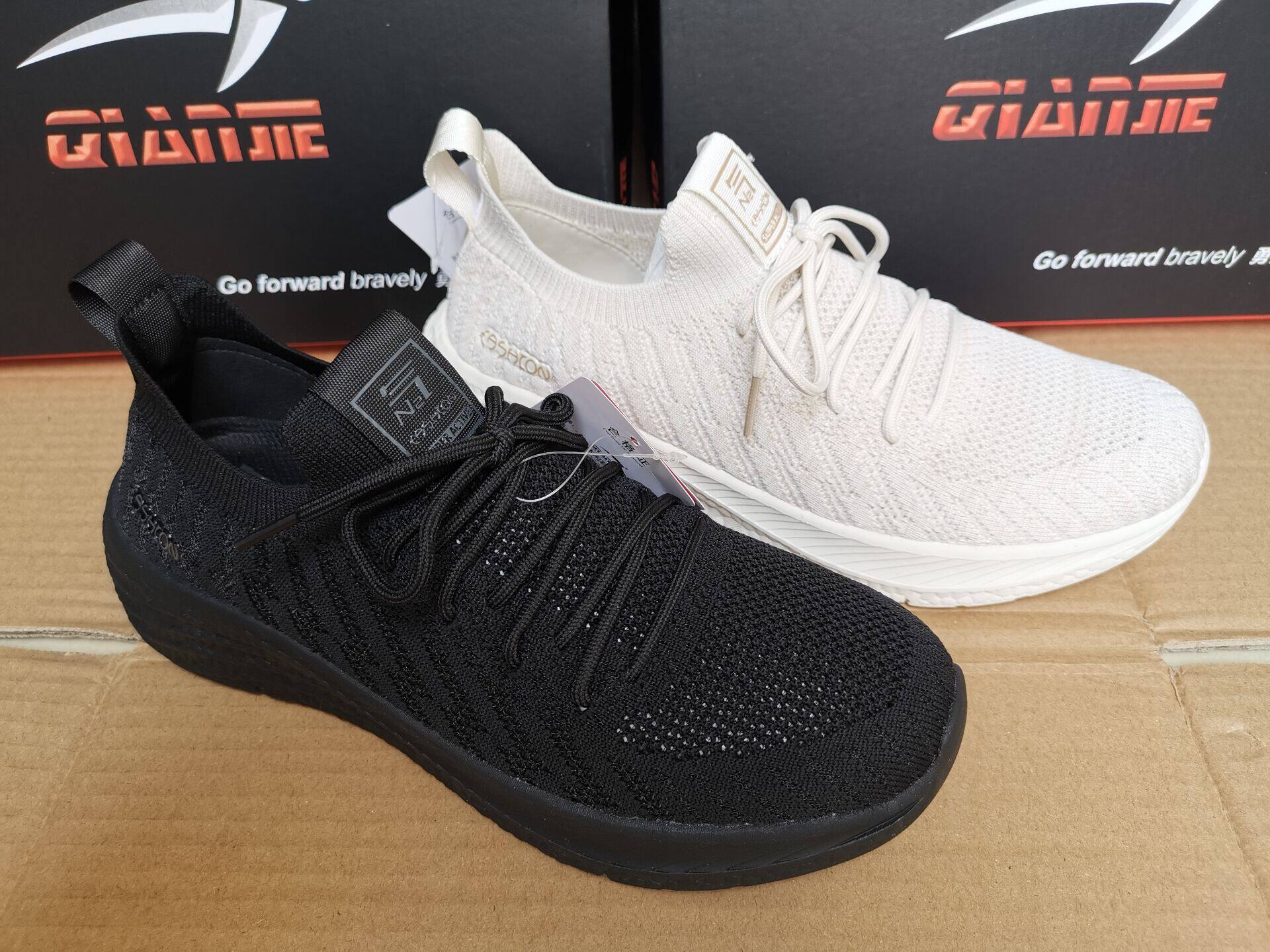 奇安特2024夏季情侣袜子鞋休闲健康鞋弹力飞织透气健步鞋时尚潮鞋