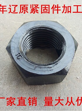 高强度螺母 外六角螺丝帽 发黑螺母 加大螺母45#钢螺母M6-M120