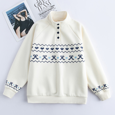 初中生加绒加厚卫衣秋冬2025新款