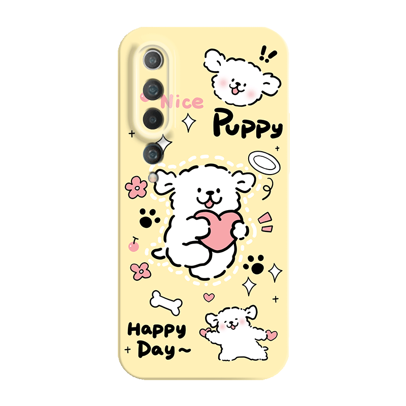 元气白狗适用小米10手机壳10s液态菲林10pro新款十青春版全包9防摔软壳mix4mi10情侣九可爱创意女萌宠保护套