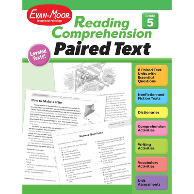 【预售】英文原版 Reading Comprehension: Paired Text, Grade 5 阅读理解：体裁对比阅读五年级  Evan-Moor 小学生学习辅导书籍